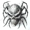 spider with a skull inside tattoo design idea