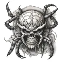 spider with a skull inside tattoo design idea
