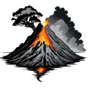 Volcano tattoo design idea