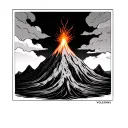 Volcano tattoo design idea