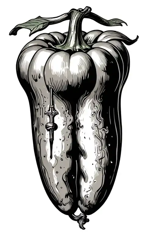 church bell pepper tattoo design idea