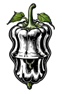 church bell pepper tattoo design idea