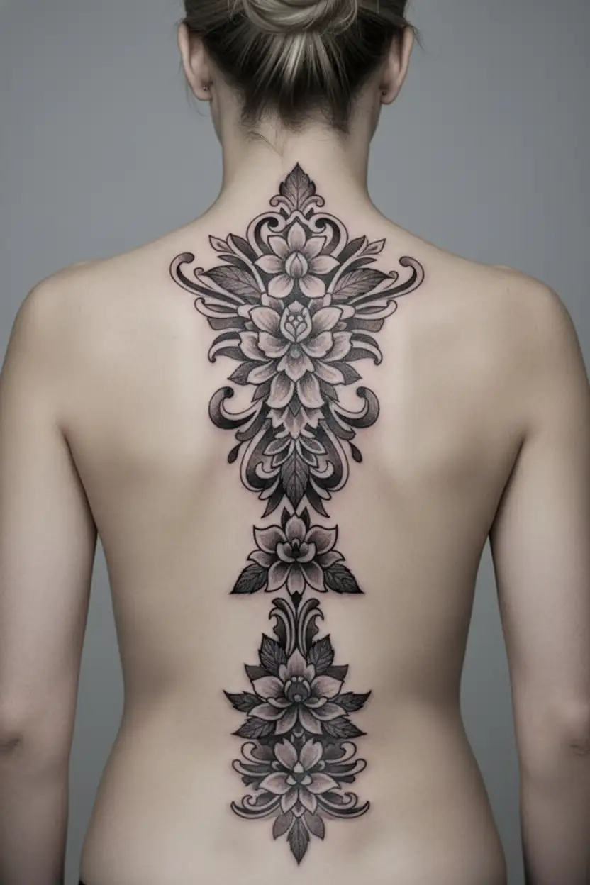 Naked anime girl from behind, erotic, full body, beautiful ass, looking at the camera, waifu face tattoo design idea