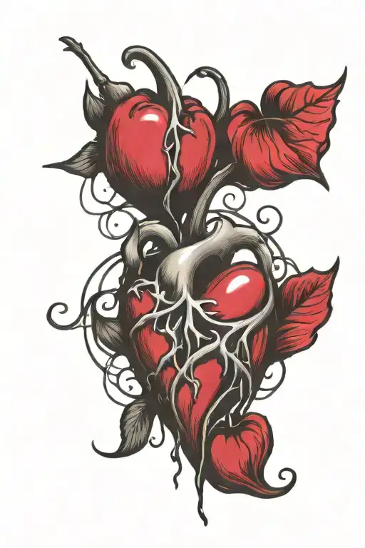 bleeding heart with sigma symbol intertwined tattoo design idea