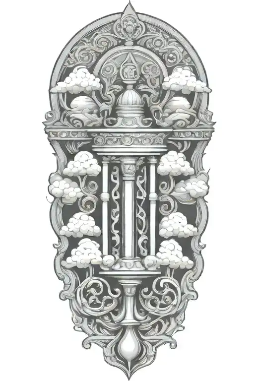 jewish and hebrew pillar of fire and pillar of cloud background tattoo design idea