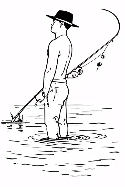 son and dad fishing tattoo design idea