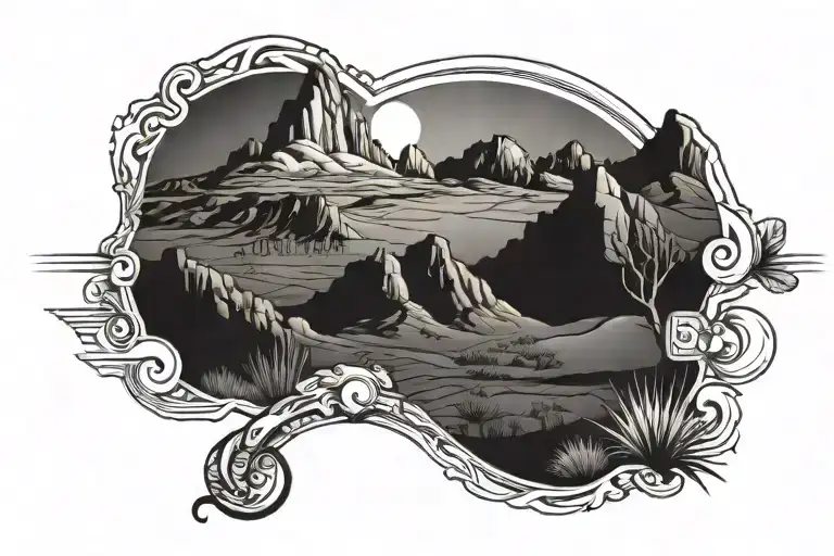801 surrounded by Utah desert landscape tattoo design idea