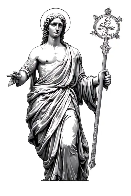 ancient Rome inspiried that incorporates the saying sic transit Gloria mundi tattoo design idea