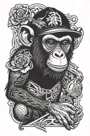 gangster monkey tattoo design idea