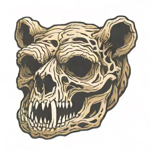 Grizzly bear skull tattoo design idea