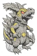 Pikachu dressed like godzilla tattoo design idea