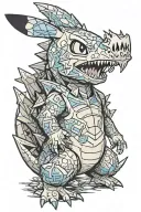 Pikachu dressed like godzilla tattoo design idea