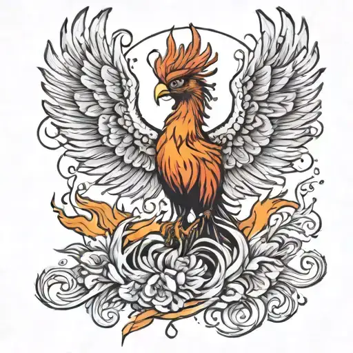 phoenix rising from the ashes tattoo design idea