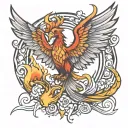 phoenix rising from the ashes tattoo design idea