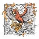 phoenix rising from the ashes tattoo design idea