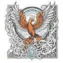 phoenix rising from the ashes tattoo design idea