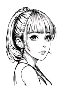 anime girl tattoo design idea