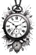 pocket watch tattoo design idea