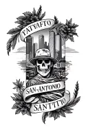san antonio theme arm sleeve tattoo design idea