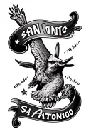 san antonio theme arm sleeve tattoo design idea
