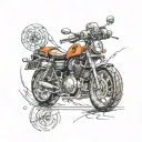 akira motor bike trail winding tattoo design idea