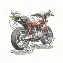 akira motor bike trail winding tattoo design idea