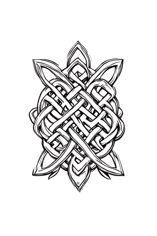 father daughter Celtic knot with repeat dhara knot design tattoo design idea