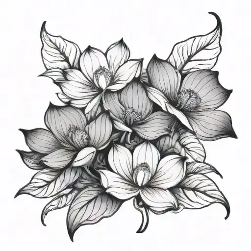lotus flower leaf clover tattoo design idea