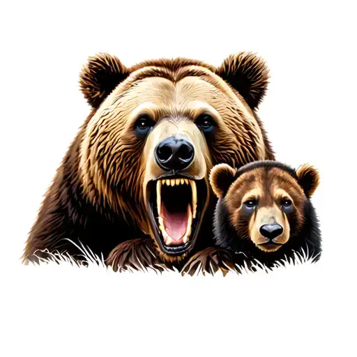 aggressive Papa Bear And Cubs Tattoo Design Idea tattoo design idea