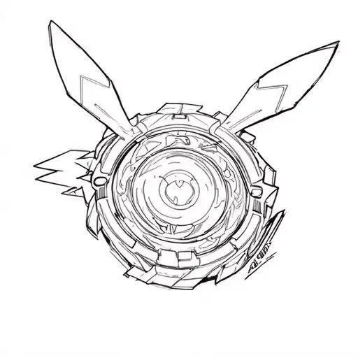Pikachu beyblade energy layer tattoo design idea