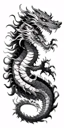 japanese dragon coiled tattoo design idea