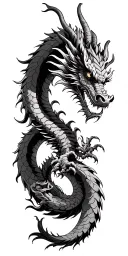 japanese dragon coiled tattoo design idea