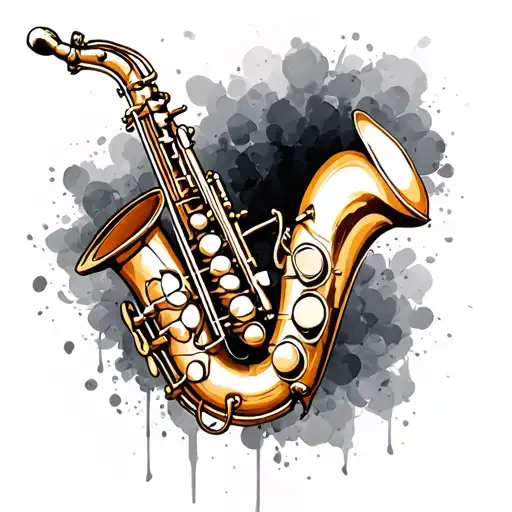 Saxophone tattoo design idea