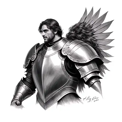 breastplate armour of God tattoo design idea