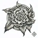 facet snow grain fighting rounded snow grain tattoo design idea