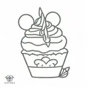 cupcake with minnie mouse ears + harry potter elements  tattoo design idea