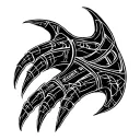 bear claw with roman numeral date of August 5th, 2000 tattoo design idea