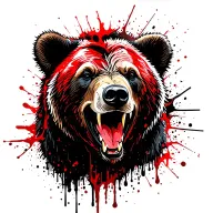 Bears that are aggressive, cruel, bloody, and respectable. tattoo design idea