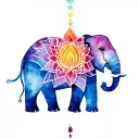 elephant, lotus, chakra tattoo design idea