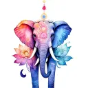 elephant, lotus, chakra tattoo design idea