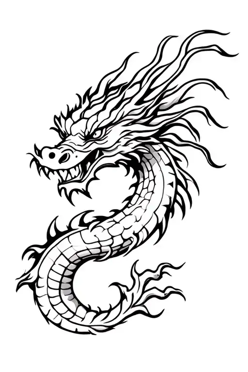 Asian dragon tattoo design idea