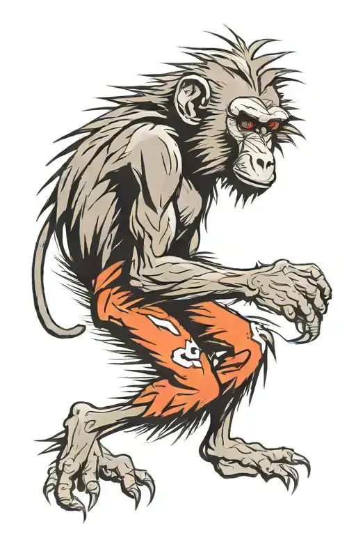 baboon tattoo design idea