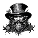 demonic leprechaun realistic tattoo design idea