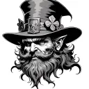 demonic leprechaun realistic tattoo design idea