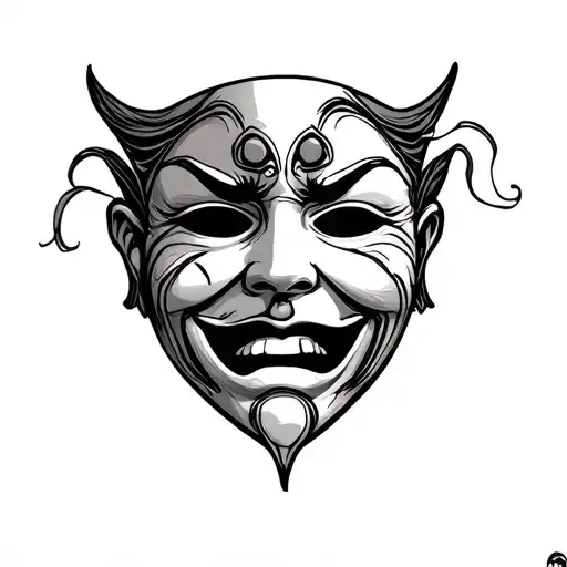 Sad And Happy Mask tattoo design idea