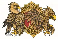 german golden eagle and spanish imperial eagle tattoo design idea