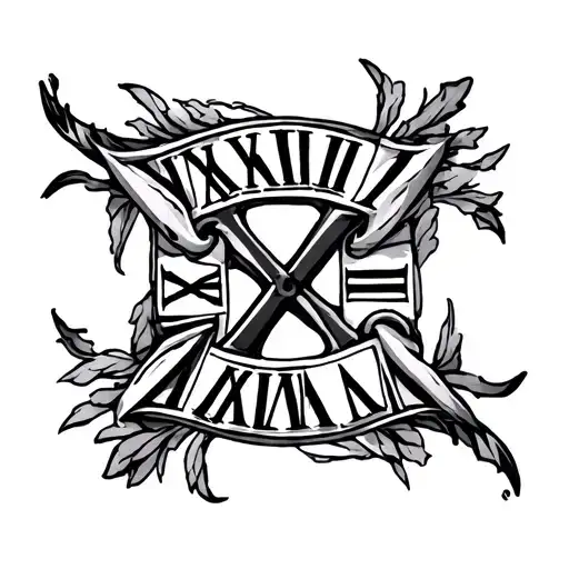 October 4 1996 Roman Numeral word only tattoo design idea