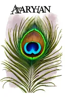 peacock feather with the name Aaryan above it  tattoo design idea