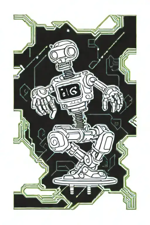 A small bender from futurama hanging from a finger tattoo design idea