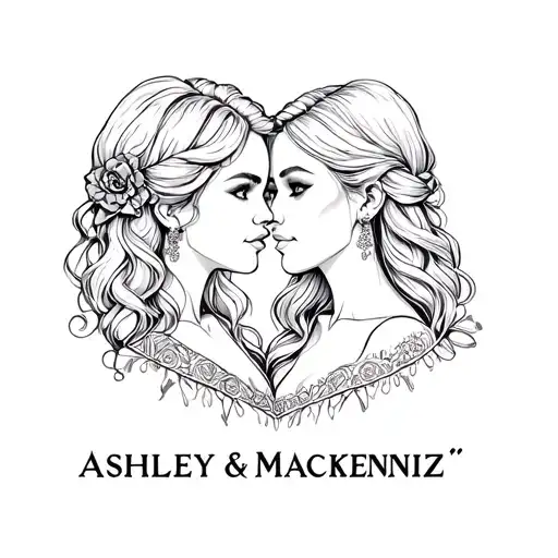"Ashley & Mackenzie" lesbian couples tattoo tattoo design idea